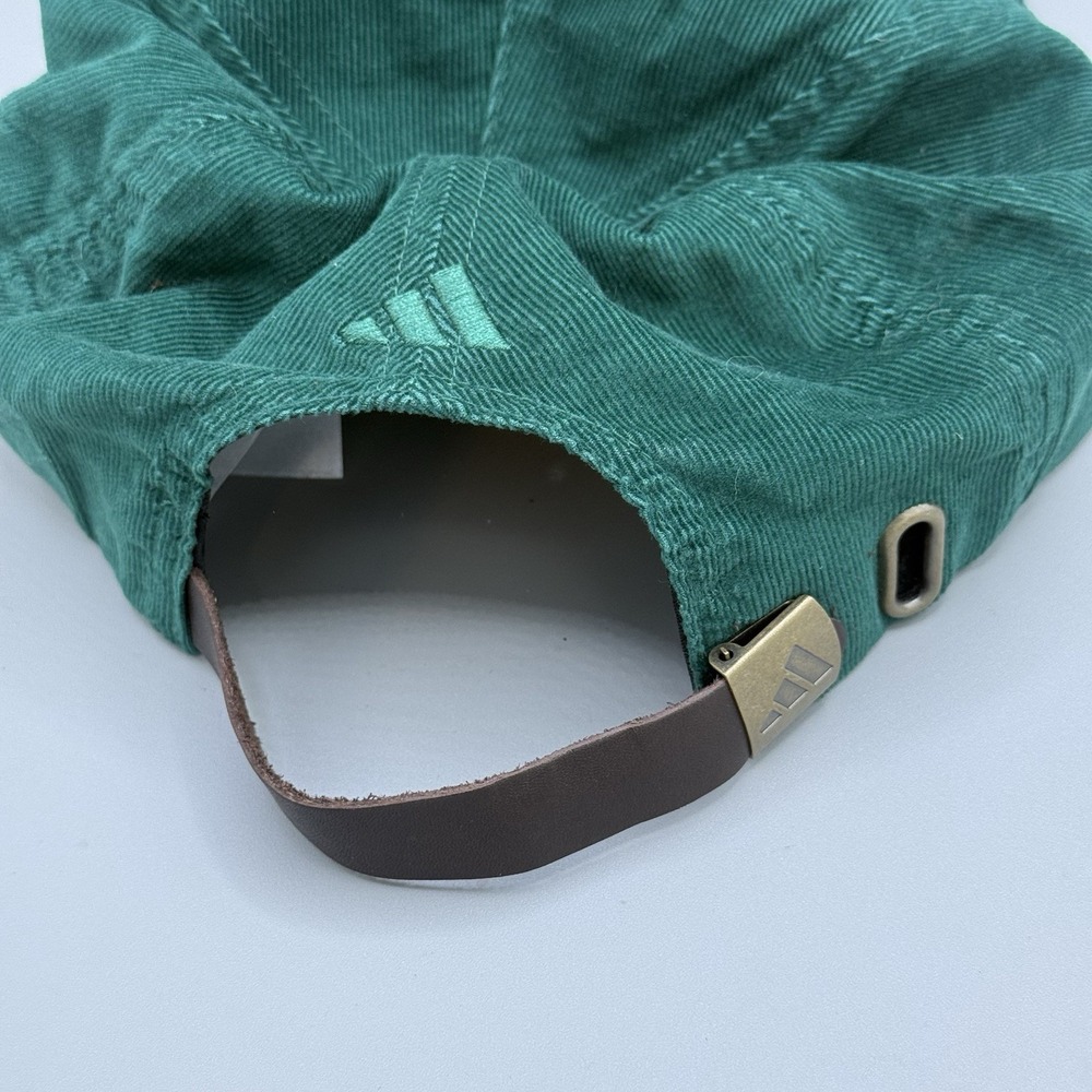 Adidas Sunday Pins Hat Green Golf Corded Leather Strapback Corduroy Cap - Picture 4 of 6